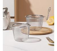 Multi-purpose stainless steel kitchen filter basket for frying, hot pot, steaming, and draining, wall hung structure to optimize kitchen organization (Silver)