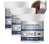 Multi-Purpose Stainless Steel Scratch Remover Paste, Multi-Purpose Scratch Eraser Cream, Stainless Steel Cleaner And Polish Cleaning Paste For Appliances, Oven, Fridge, Stove, Cookware & Sink (3PCS)