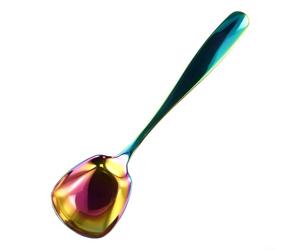 Multi Purpose Stainless Steel Spoon with Square Head for Home Kitchen, for Serving, Mixing, and Eating Meals (colorful)