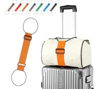Multi-purpose, strong, adjustable luggage strap with elastic cord and metal buckle, freeing your hands, reducing weight, and easy to identify.
