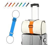 Multi-purpose, strong, adjustable luggage strap with elastic cord and metal buckle, freeing your hands, reducing weight, and easy to identify.