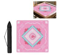 Multi-purpose Table Cover, Mahjong Mat for Table with Rules 80cm x 80cm, Noise-Reducing Game Tables Cover, Non-Slip Table-Cloth for American Mahjong, Poker, Card & Board Games, with Travel Bag