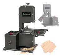 Multi-Purpose Tabletop Bandsaw, 800W Precision Wood Cutter for Hardwood, Softwood & Plastics, 70mm Deep Cut, 90mm Throat, 0-45° Tilting, Ideal for DIY & Craft