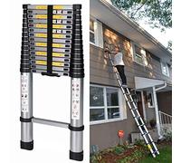 Multi-Purpose Telescopic Extension Ladder - Aluminum 8m to 2m Lightweight Compact Portable Ideal for Home Garden and Professional Use Telescoping Ladder