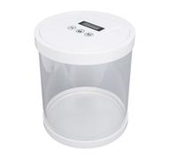 Multi-Purpose Timed Lock Box with Electronic Password for Phones, Keys, and Valuables - Compact Design in Black (Black) (White)