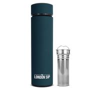 Multi-Purpose Travel Mug and Tumbler | Tea Infuser Water Bottle | Fruit Infused Flask | Hot & Cold Double Wall Stainless Steel Thermos | Extra Long Infuser | by Here & Now Supply Co. (Midnight Teal)