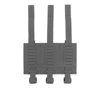 Multi-Purpose Triple Flexible Mag Pouch Panel, Waterproof Adjustable Molle Elastic Triple Equipment Pack Compatible with 5.56 Etc(Grey)