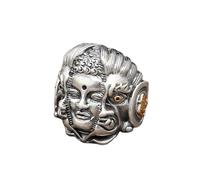 Multi Purpose Unisex Ring Good and Evil Open Ring Maitreya Buddha Devil Ring Jewelry Vintage Adjustable Size Decoration
