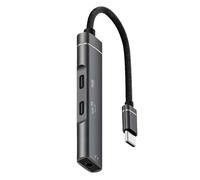 Multi Purpose USB C Hub Featuring 3.5mm Headphone Port Fast Charging 60W and Quick File Exchange for Smart Device Brands Type C Headphone Adapter