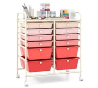 Multi-Purpose Utili Cart with 12 Der Sto nizer, Rolling Trolley for Home & Makeup, Versatile 4-Wheel Design for Easy Access and nizat