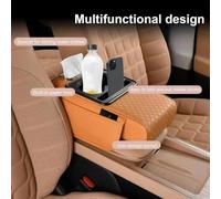 Multi Purpose Vehicle Armrest Organizer with Cup Holder for a Clutter Driving Experience (Black and Red)