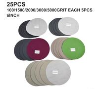 Multi Purpose Wet Dry Sanding Discs, 25 Pcs Set with 1000 5000 Grit for Different Applications (6inch)