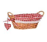 Multi-purpose Willow Basket, Oval, Red Gingham Lining
