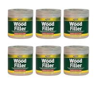 Multi-Purpose Wood Filler, Dark Oak, 250ml, Premium Joiners Grade, Ready-Mixed, Quick Drying, Pack of 6