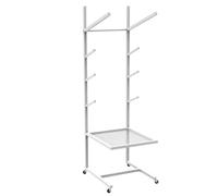 Multi-Purpose Yoga Mat & Exercise Ball Holder with Wheels Foam Roller Display Shelf Half Ball Balance Trainer Rack for Gym & Studio (Black 145x50x45cm)