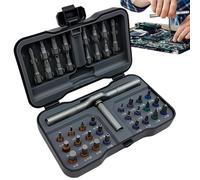 Multi Ratcheting Driver - Magnetic Screwdriver Kit with Aluminum Grip, S2 Steel Tool | Accurate Fastener Control Smooth Direction Switching Maintenance Assistance Functional Reliability Quality Pe