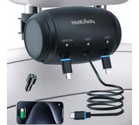 Multi Retractable Car Charger Station, Headrest 3 in 1 Charging Box Share Ride Dock for Backseat with Fast 36W QC 3.0 Charger Adapter for All Phones|iPhone16/15/14|Samsung|iPad|Android