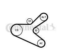 Multi-ribbed V-belt kit incl. tensioner pulley 6PK1153K2 CONTINENTAL CTAM