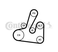 Multi-ribbed V-belt kit incl. tensioner pulley 6PK1705K2 CONTINENTAL CTAM