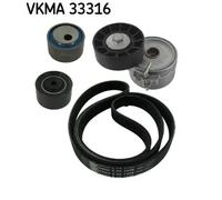 Multi-ribbed V-belt kit VKMA 33316 SKF for FIAT PEUGEOT CITROËN