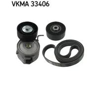 Multi-ribbed V-belt kit VKMA 33406 SKF for CITROËN PEUGEOT