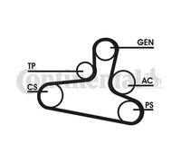 Multi-ribbed V-belt kit with crankshaft pulley excl. tensioner pulley 6DPK1195D2