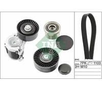 Multi-ribbed V-belt kit with freewheel belt pulley 529 0049 20 INA for BMW 1 3