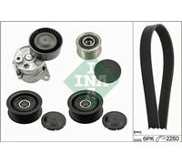 Multi-ribbed V-belt kit with freewheel belt pulley 529 0115 20 INA