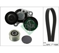 Multi-ribbed V-belt kit with freewheel belt pulley 529 0206 20 INA for BMW 5 3