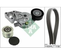 Multi-ribbed V-belt kit with freewheel belt pulley 529 0465 20 INA for VW FORD