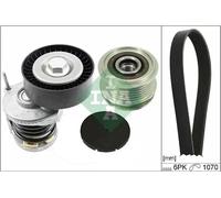 Multi-ribbed V-belt kit with freewheel belt pulley 529 0475 20 INA for VW SEAT