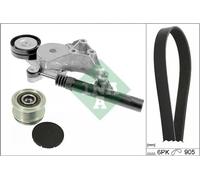 Multi-ribbed V-belt kit with freewheel belt pulley 529 0513 20 INA for AUDI VW