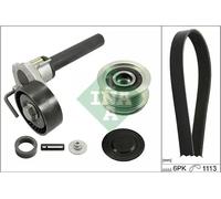 Multi-ribbed V-belt kit with freewheel belt pulley 529 0514 20 INA for VW SKODA