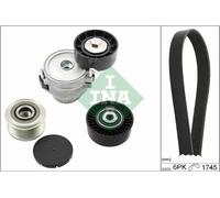 Multi-ribbed V-belt kit with freewheel belt pulley 529 0518 20 INA for FORD
