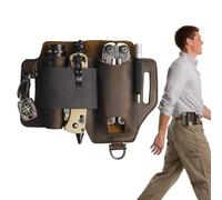 Multi-Ring Belt Holder - Leather Holder Case | POUCHA MULTI TOOL DURABLE, Multifunctional Sheath for Outdoor Transportation Tools, TR