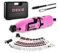 Multi Rotary Tool Kit 170W: DEKOPRO 126pc DIY Tool Kit for Wood/Metal - Mini Electric Sander/Drill Set with Flex Shaft for Carving,Cutting,Sanding,Grinding,Polishing, Engraving(Pink)