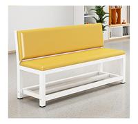 Multi-Seat Metal Waiting Room Chairs with Storage Rack Comfortable Lobby Seating with Backrest 18in Height Ideal for Hospitals & Clinics (Yellow 120x45x80cm)