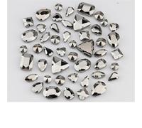 Multi Shape Flat Back Mix Size Glass Sew On Rhinestones Colorful Crystals Stones for Wedding Dress Decoration(Hematite,60Pcs)