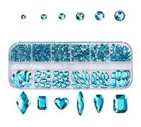 Multi-Shape Nail Charms Crystal Flatback Rhinestones Stones-Shiny Art Decoration Rhinestones Flatback Multi Shapes for Craft