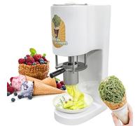 Multi-shape Spaghetti Ice Cream Press Machine with 4 Interchangeable Molds, 420ml Hopper/Stainless Steel/1-Button Start, 80W Commercial Gelato Maker for Gelato & Ice Cream Shops 110V