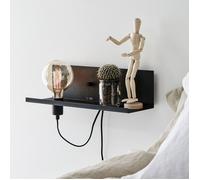 Markslojd 41664 Multi Shelf and Wall Light with Plug & USB Charging Port In Black Finish
