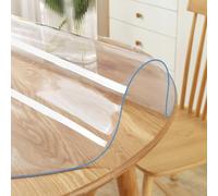 Multi-Size 36 inch Dia Round PVC Clear Table Protector 1.5mm Thick Plastic Tablecloth Large Clear Vinyl Table Pad Mat Protective for Office Desk Dining Coffee End Dinner Tabletop Wipeable Waterproof