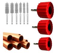 Multi-Size Drill Copper Pipe Cleaner - 1/2"+3/4"+1" Deburring Brush for Tube, Precision Copper Pipe Cleaner for Electrician Industrial Workshop Crafts Drill Garage Outdoors Household
