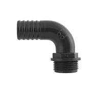 Multi Size Hose Tail CONNECTORS for Corrugated Pond Pipe(Range of Sizes) (Elbow 25mm-1" bspm Thread) 1" BSP = 33.3MM Across The Thread