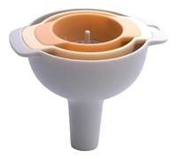 Multi-Size Kitchen & Garage Funnels 3-Piece Kitchen Funnel Set with Detachable Filter Strainer for Bottles,Oil,Food Grade Plastic,Reusable & Durable for Cooking,DIY Use (Orange)