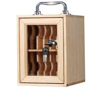 Multi-Slot Mobile Phone Safe - Lockable Wooden Cabinet for Offices, Schools, Gyms | 12-Slot Keyed Phone Deposit Box | Durable, Easy to Use, Secure Storage