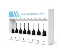 Multi Slot Radio Charging & Storage Rack, Wall Mounted Multi-Device Walkie Talkie Organizer Stand, Two Way Space Saving Holder for Security/School/Factory