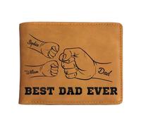 Multi Slot Wallet for Men,PU Leather Wallet for Men - Best Dad Ever Multi Card Slot Wallet,Father's Day Short Style Multi Card Slot Wallet for Men Accessories with Multiple Card Slots, brown,