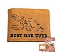 Multi-Slot Wallet For Men,PU Leather Wallet For Men - Best Dad Ever Multi-Slot Purse | Grandad Pu Leather Portable Wallet Short Style