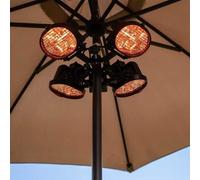 Multi-Sol Heater - Outdoor 4-Element Parasol Radiant Heater, 5m Cable, 5000h Life mysmartbuy Black One Size